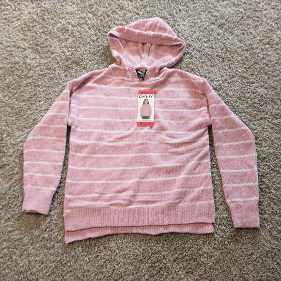 Sweater Girls Size Medium M 10 12 New Pink Sweatshirt Chenille Pull On Hoodie - Picture 1 of 5